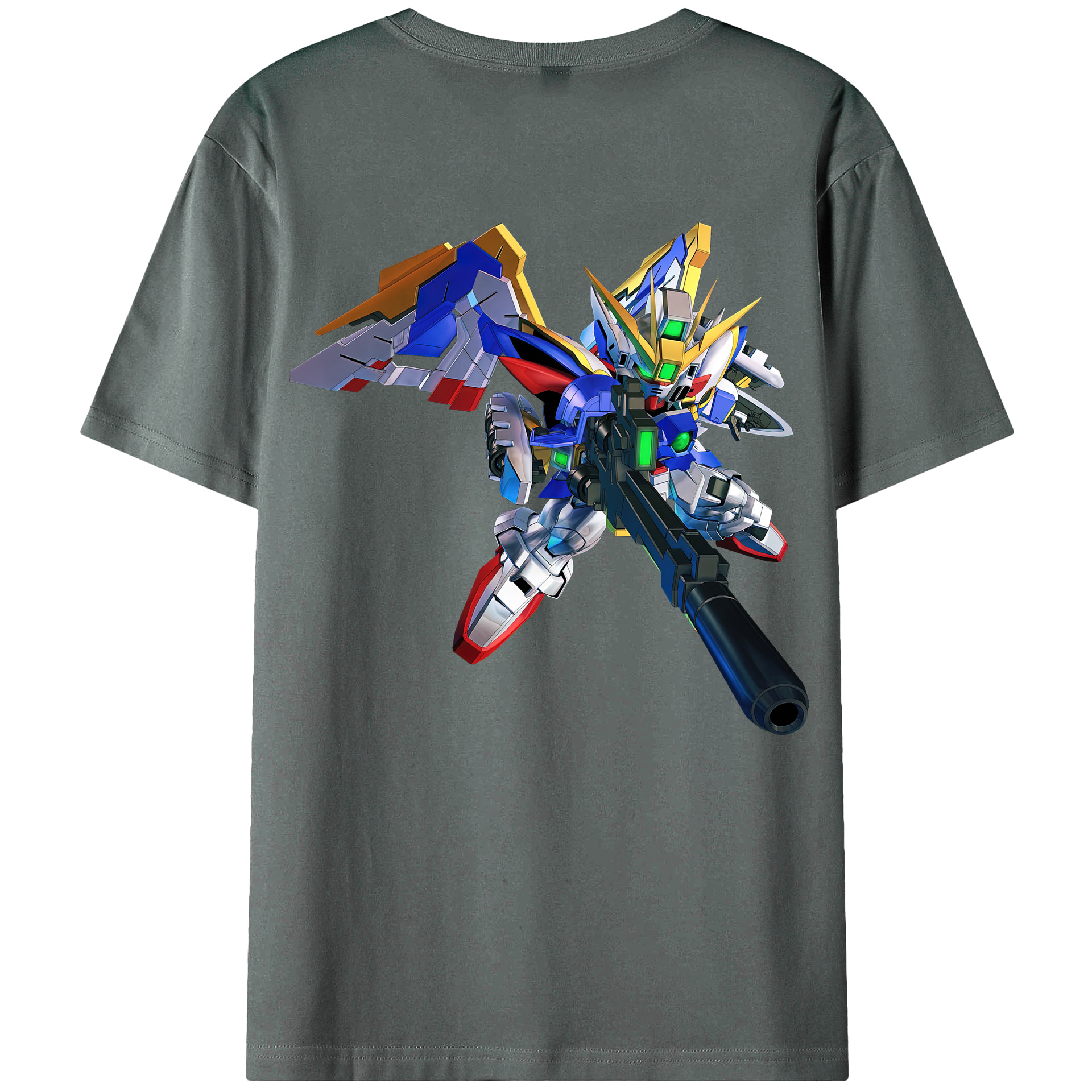 （画像用） 機動戦士ガンダム Mobile Suit Gundam 綿100％ メンズ半袖Tシャツ（バックプリント） 通気性